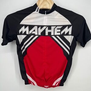 Nalini Wheels of Mayhem Cycling Jersey Mens XL Red Black White Skull Graphic